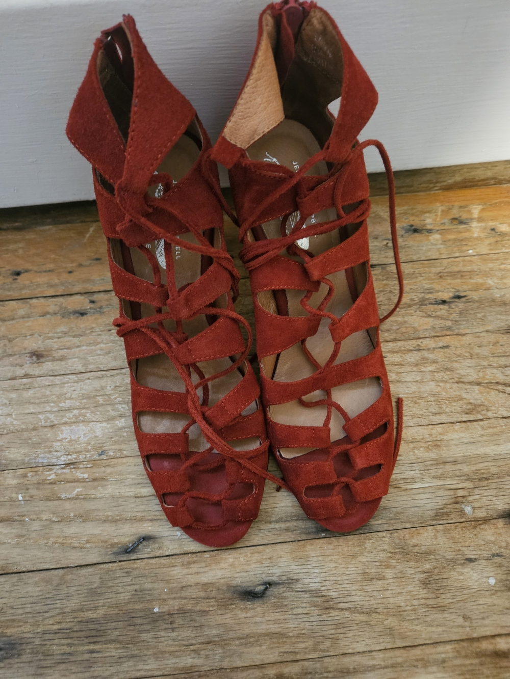 Jeffrey Campbell Red Lace-Up Strappy Heeled Sandals
